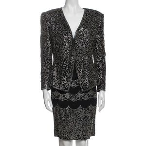 Vintage Abby Fredelle 100% Silk Beaded Skirt Suit Set — Size 6